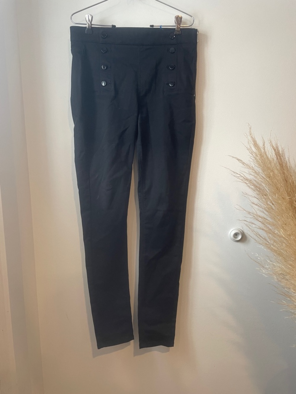 Karen Millen Black Dress Pants with Button Detail Sz 6 B125